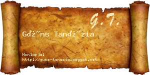 Güns Tanázia névjegykártya